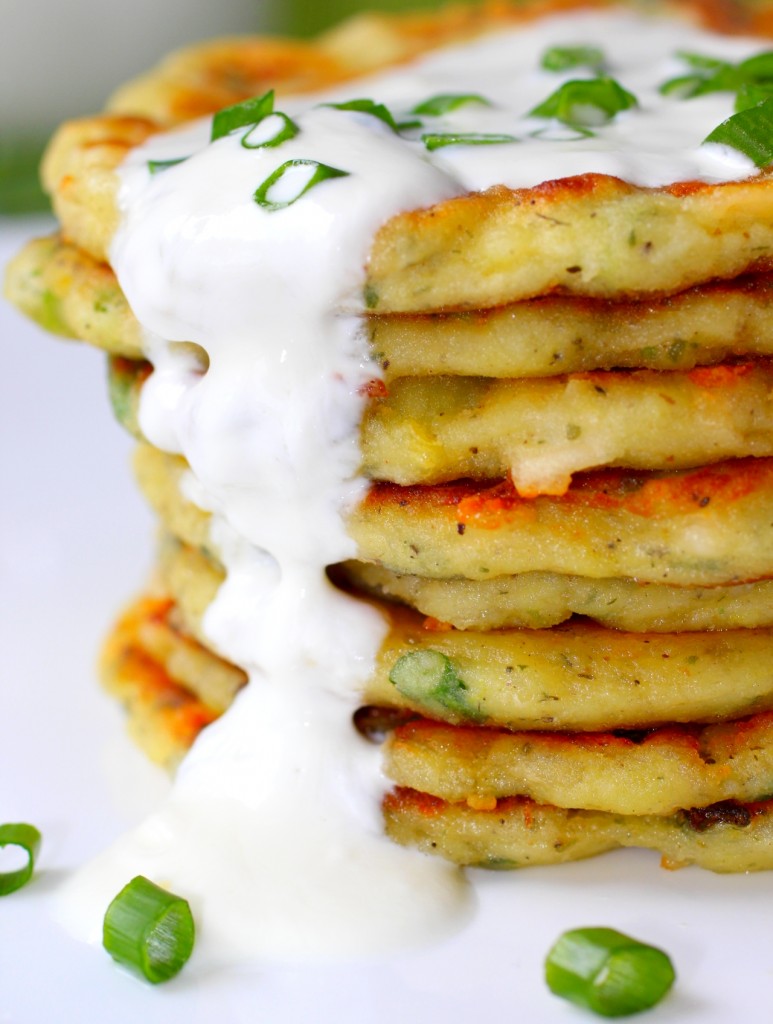 Cheesy Leftover Mashed Potato Pancakes