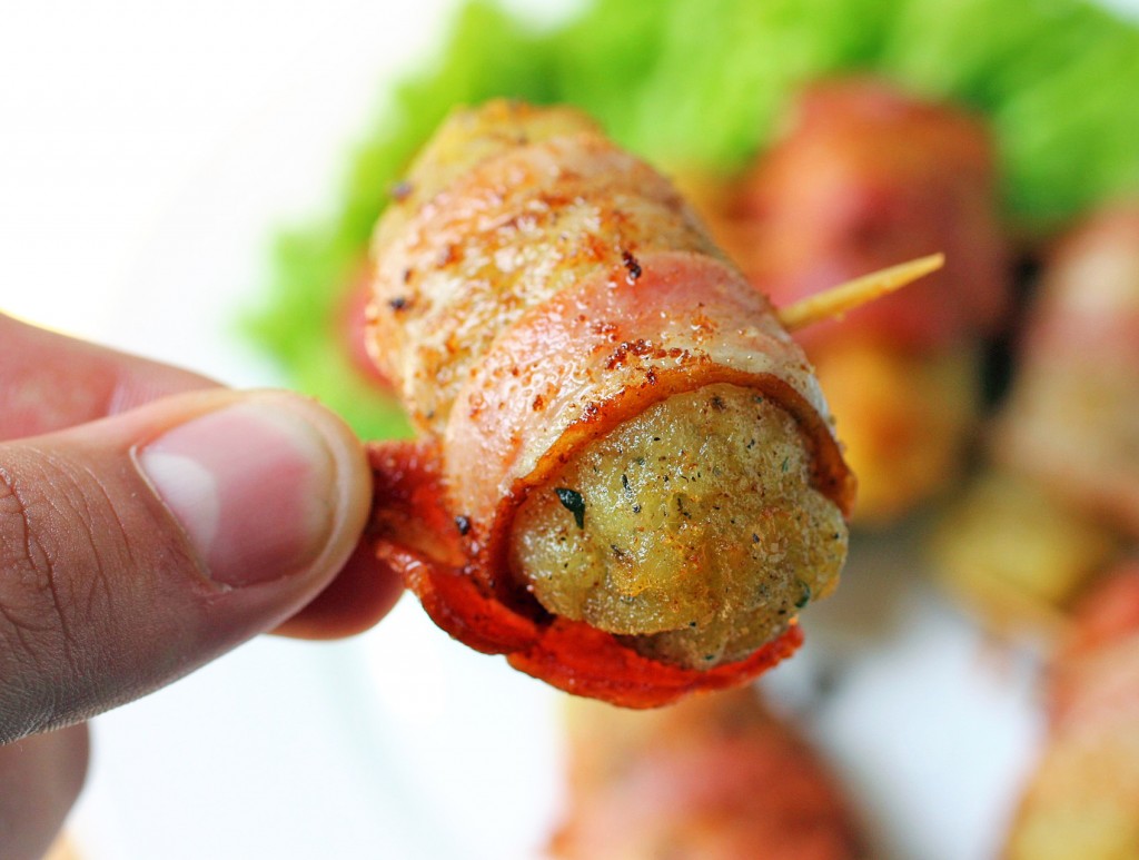 Bacon Wrapped Tater Tot Bombs