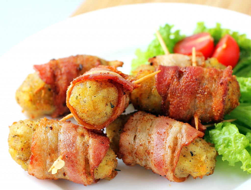 Bacon Wrapped Tater Tot Bombs