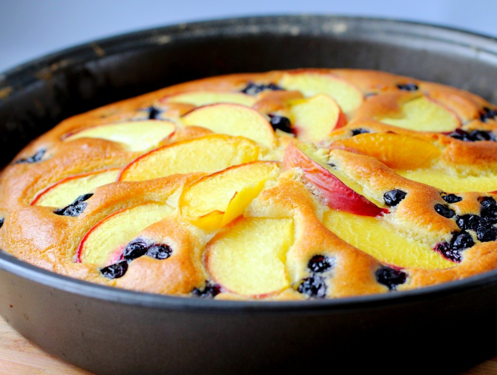 Peach and Blueberry Greek Yoghurt Cake