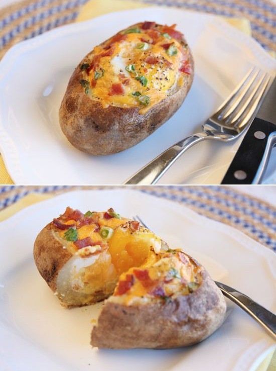 An Idaho Sunrise: Egg Stuffed Baked Potatoes