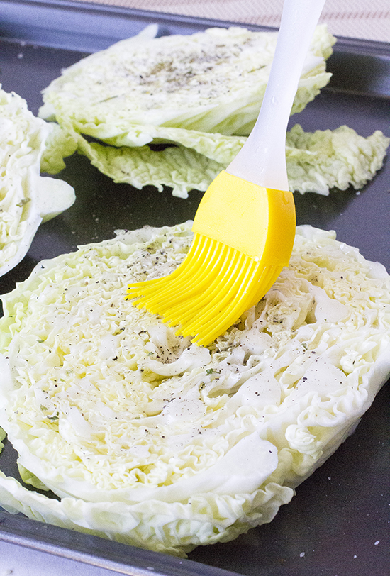 Garlic Rubbed Roasted Cabbage Steaks