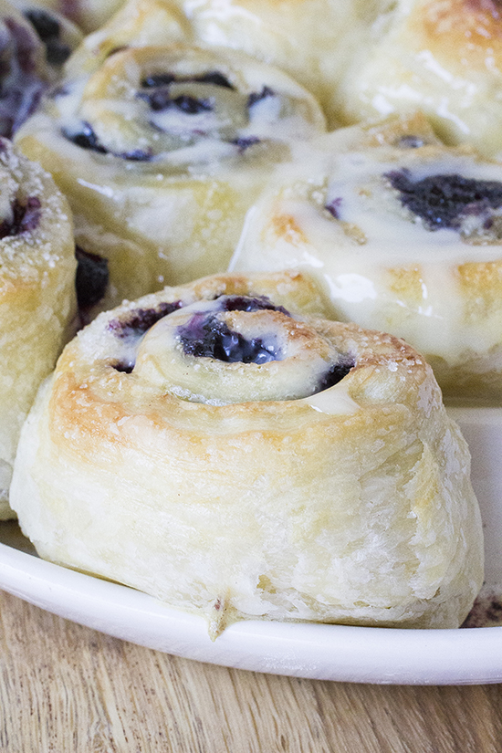 Blueberry Rolls with Sweet Lemon Glaze