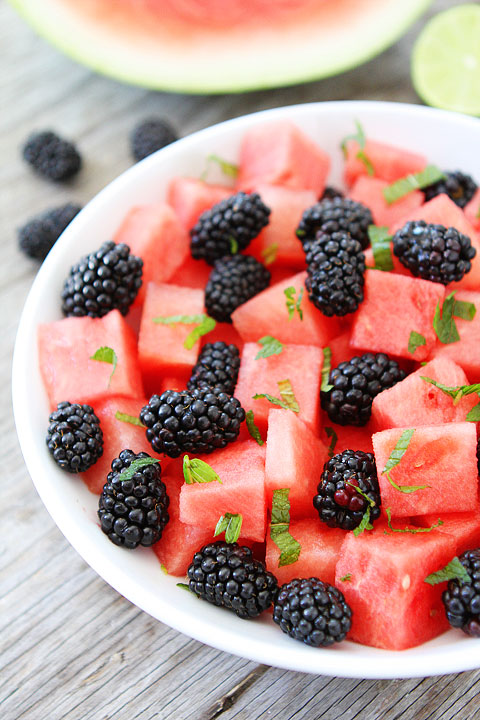 Watermelon, Blackberry, and Mint Salad
