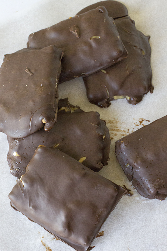 Chocolate Covered Cheesecake Bites